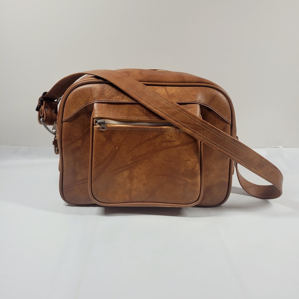 American Tourister Brown Leather Crossbody Travel Bag